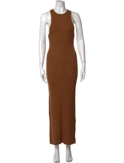 Pre-owned Sablyn Crew Neck Long Dress In Brown
