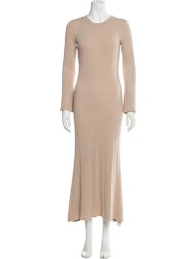 Pre-owned Sablyn Crew Neck Long Dress In Neutral