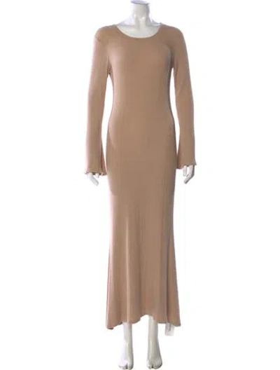 Pre-owned Sablyn Crew Neck Long Dress In Neutral