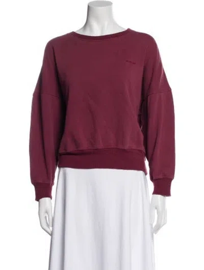 Pre-owned Sablyn Crew Neck Long Sleeve Sweatshirt In Burgundy