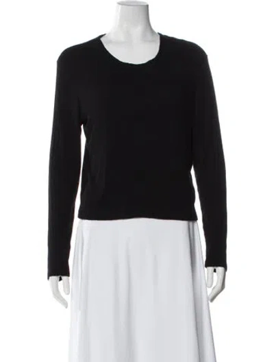 Pre-owned Sablyn Crew Neck Long Sleeve Top In Black