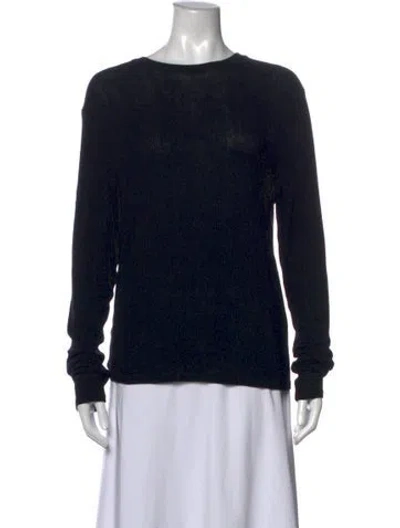 Pre-owned Sablyn Crew Neck Long Sleeve Top In Black