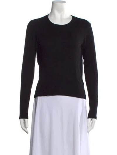 Pre-owned Sablyn Crew Neck Long Sleeve Top In Black