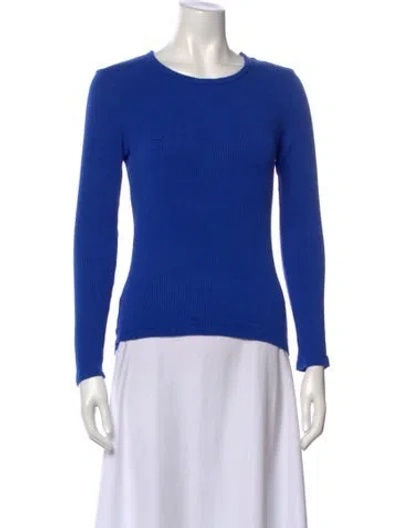 Pre-owned Sablyn Crew Neck Long Sleeve Top In Blue
