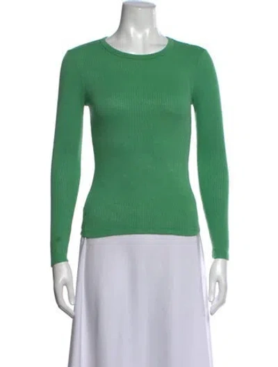 Pre-owned Sablyn Crew Neck Long Sleeve Top In Green