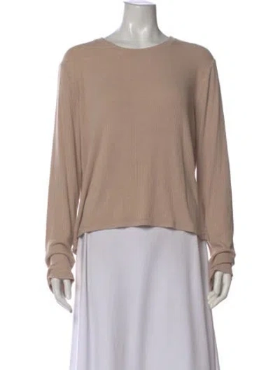 Pre-owned Sablyn Crew Neck Long Sleeve Top In Neutral
