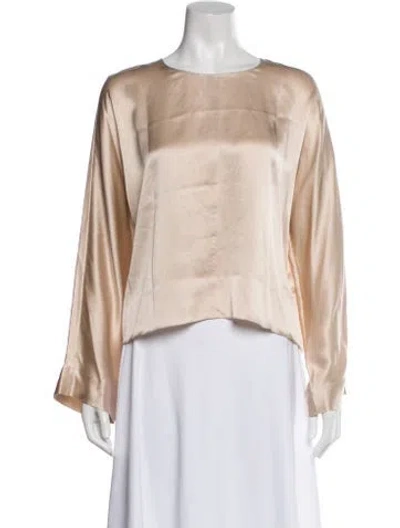 Pre-owned Sablyn Crew Neck Long Sleeve Top In Neutral
