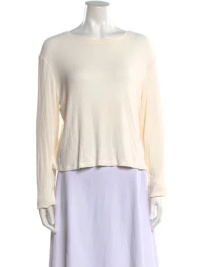 Pre-owned Sablyn Crew Neck Long Sleeve Top In Neutral