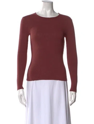 Pre-owned Sablyn Crew Neck Long Sleeve Top In Red