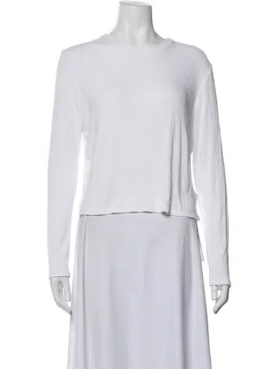 Pre-owned Sablyn Crew Neck Long Sleeve Top In White