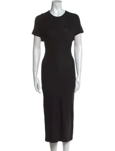 Pre-owned Sablyn Crew Neck Midi Length Dress In Black
