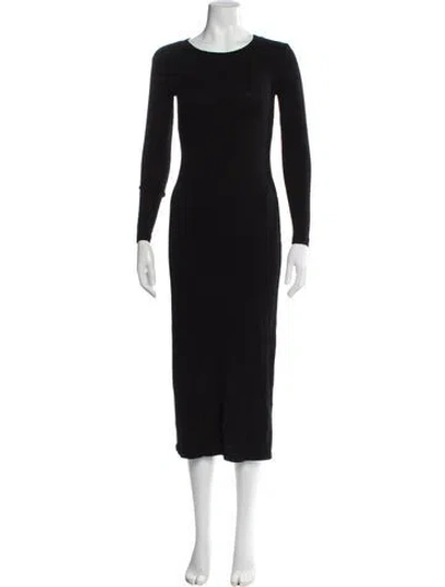 Pre-owned Sablyn Crew Neck Midi Length Dress In Black
