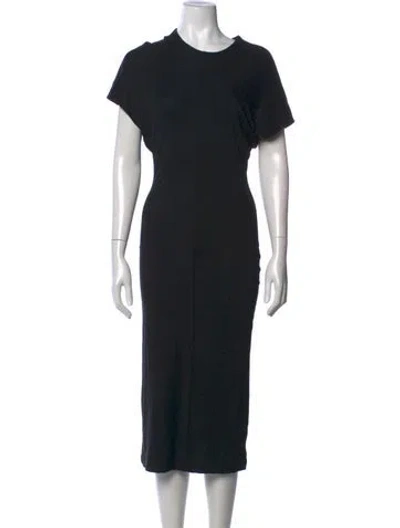 Pre-owned Sablyn Crew Neck Midi Length Dress In Black