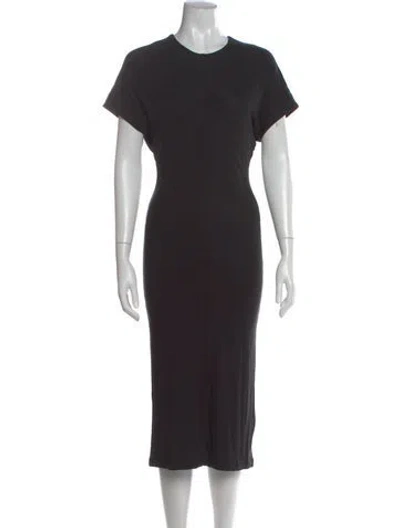 Pre-owned Sablyn Crew Neck Midi Length Dress In Brown