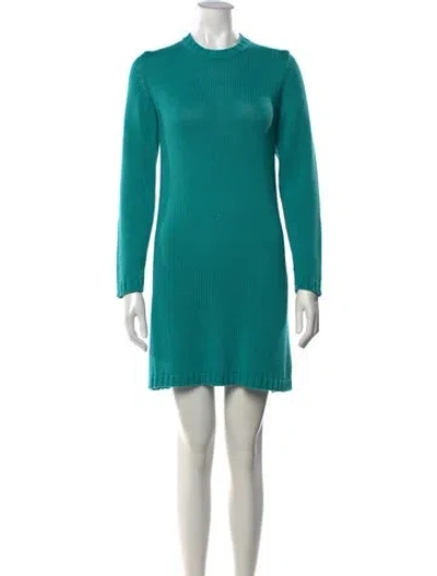 Pre-owned Sablyn Crew Neck Mini Dress In Blue