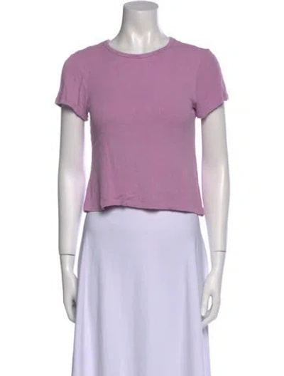 Pre-owned Sablyn Crew Neck Short Sleeve Crop Top In Purple
