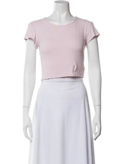 Pre-owned Sablyn Crew Neck Short Sleeve Crop Top In Purple