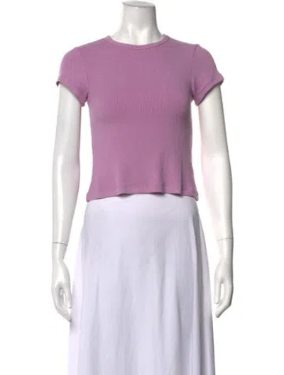 Pre-owned Sablyn Crew Neck Short Sleeve Crop Top In Purple