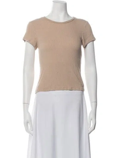 Pre-owned Sablyn Crew Neck Short Sleeve Top In Neutrals