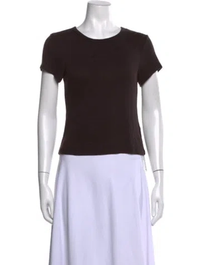 Pre-owned Sablyn Crew Neck Short Sleeve T-shirt In Brown