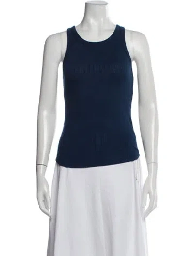 Pre-owned Sablyn Crew Neck Sleeveless Top In Blue