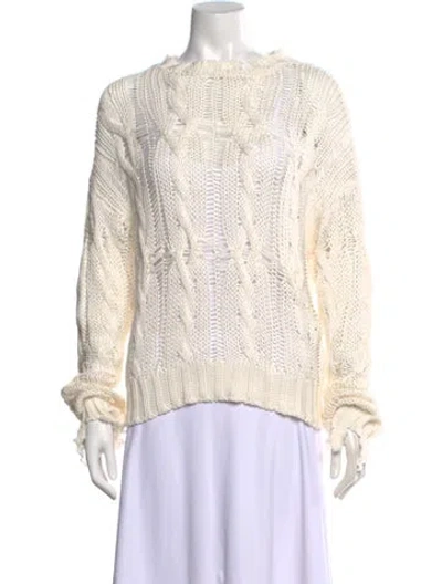 Pre-owned Sablyn Crew Neck Sweater In White