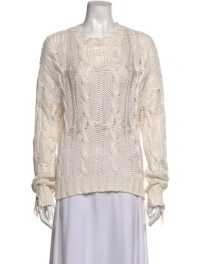 Pre-owned Sablyn Crew Neck Sweater In White