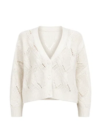 Sablyn Elliot Cable-knit Cardigan In White