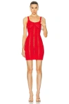 Sablyn Elm Fitted Knit Dress In Scarlet