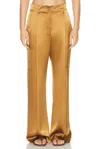 Sablyn Emerson High Rise Pleated Pant In Matte Gold