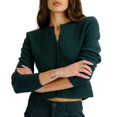 Sablyn Emilia Shoulder Pad Cardigan In Sacramento In Green