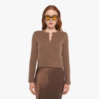 Sablyn Emilia Shoulder Pad Cardigan Swiss Shirt In Brown - Size X-small