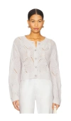 Sablyn Emmanuel B Crewneck Cardigan Skye Sweater In Gray