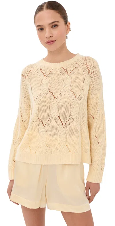 Sablyn Gia Slouchy Cashmere Crew Neck Sweater Buttercup In Brown