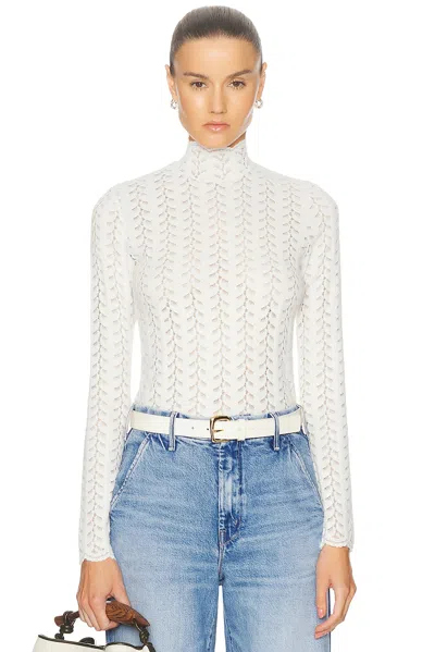 Sablyn Hailey B Cropped Mock Neck Longsleeve Top In Gardenia