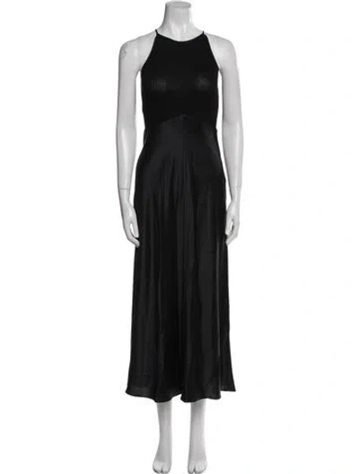 Pre-owned Sablyn Halterneck Long Dress In Black