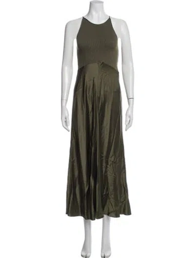 Pre-owned Sablyn Halterneck Long Dress In Green