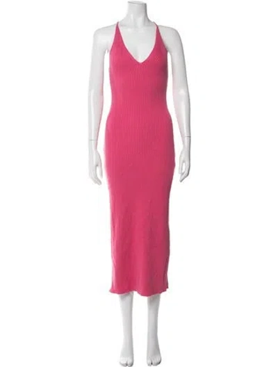 Pre-owned Sablyn Halterneck Midi Length Dress In Pink