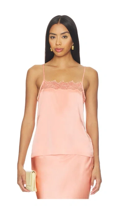 Sablyn Haya Lace Trim Square Neck Cami In Pink
