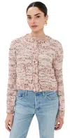 Sablyn Helena B Cropped Double Pocket Cardigan Multi In Pink