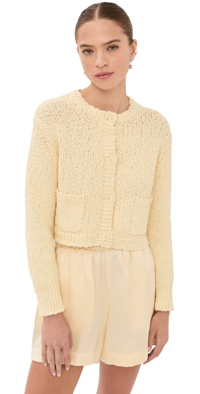 Sablyn Helena Cropped Double Pocket Cardigan Buttercup In Neutral