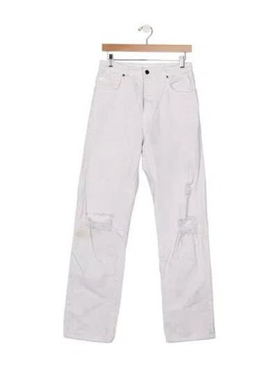 Pre-owned Sablyn High-rise Straight Leg Jeans In White