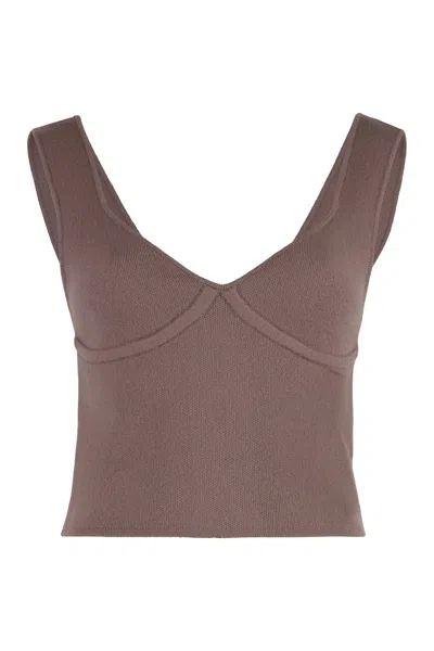 Sablyn Iridian Knit Top With Back Zip Closure In Brown