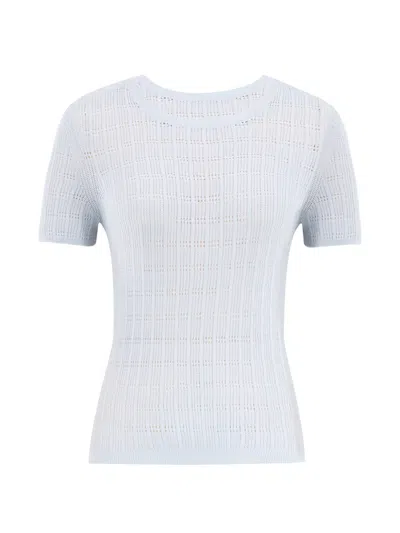 Sablyn Isolde C Pointelle-knit T-shirt In Blue