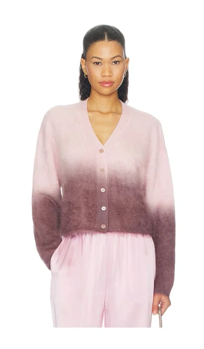 Sablyn Jolie Cropped Ombre Crewneck Sweater In Soft Pink Multi
