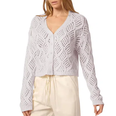 Sablyn Jolie V-neck Cropped Cable Cardigan In Himalaya In White
