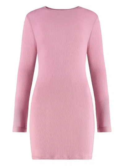 SABLYN KELLY RIBBED LONG-SLEEVE MINI DRESS