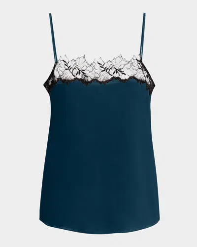 Sablyn Lace-trim Silk Cami In Compass