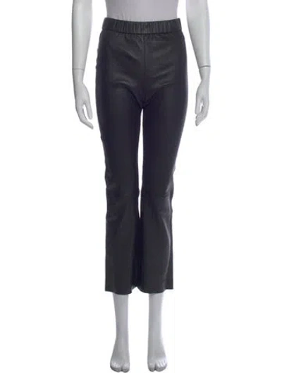 Pre-owned Sablyn Lambskin Wide Leg Pants In Black