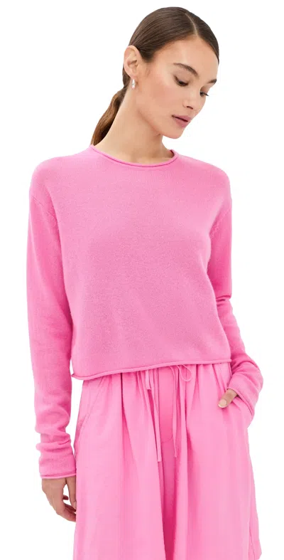 Sablyn Lance Cashmere Cropped Pullover Dahlia Pink